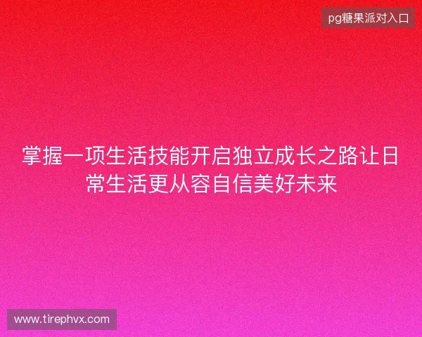 掌握一项生活技能开启独立成长之路让日常生活更从容自信美好未来